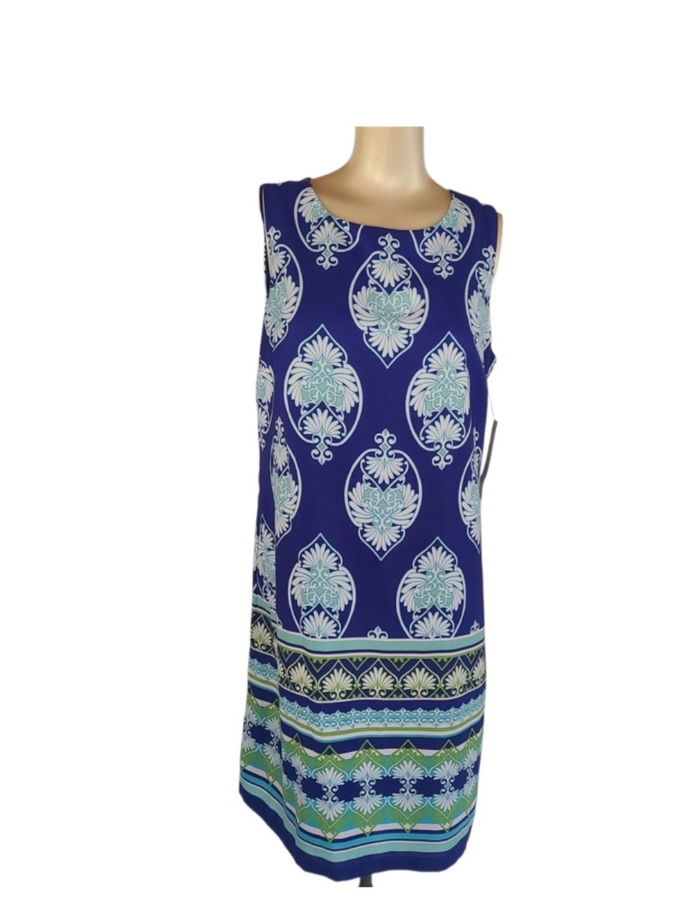 madison leigh Royal Blue Sleeveless Printed Mini Dress